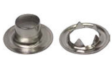 Stainless Steel Tarpaulin Eyelets 12mm Diameter Article No: 4, Rust-Proof and Highly Resistant Eyelets Offering Maximum Corrosion Protection and Secure Fastening Solutions for Outdoor Tarps